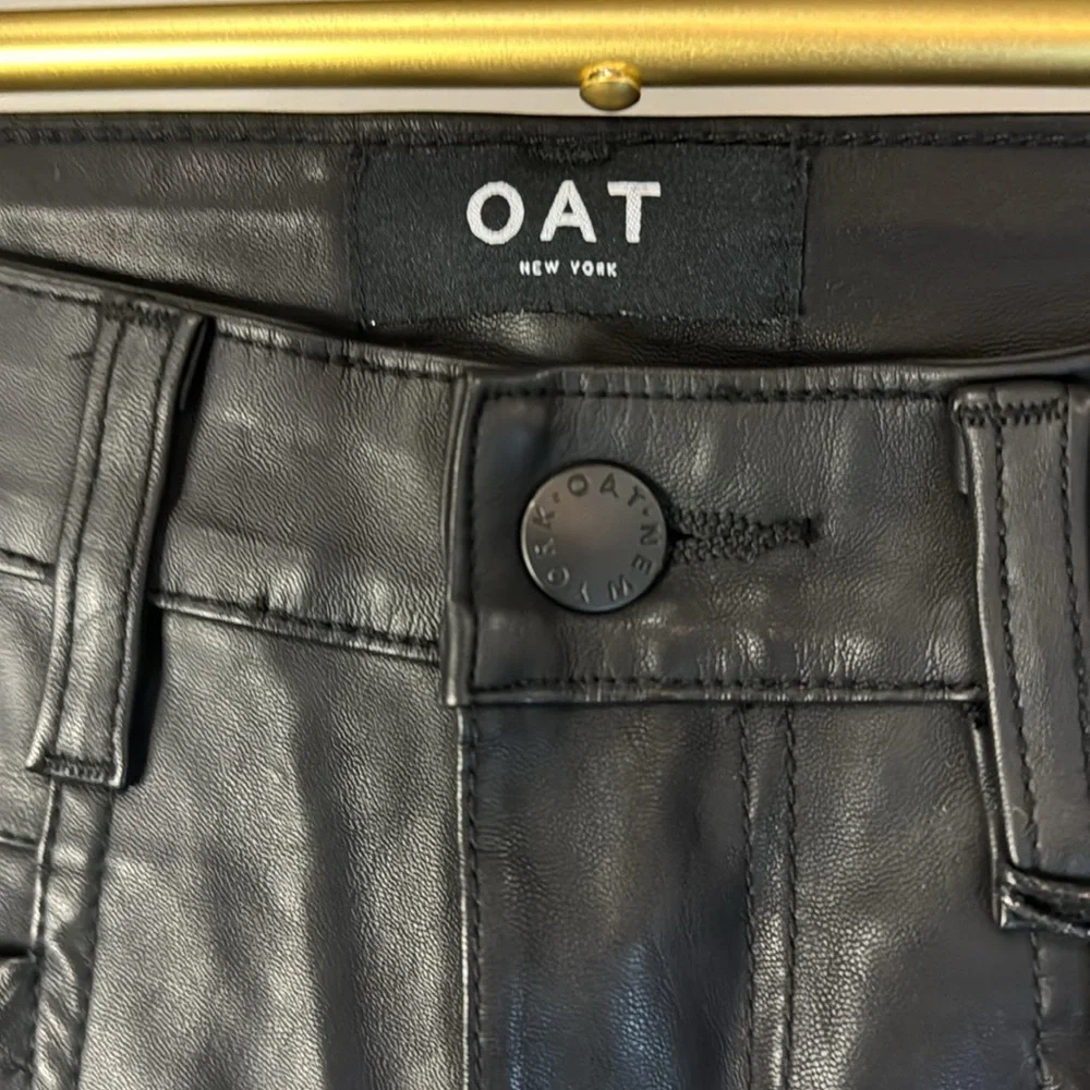 OAT Women's Moto Pants
Size: 26W x 27L
Color: Black
Faux leather - Picture 3 of 4